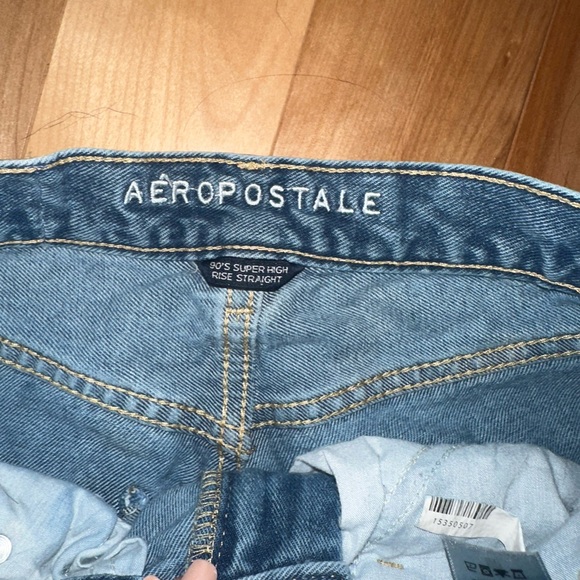 90s Aeropostale high waisted straight leg patchwork jeans size 00 - Picture 4 of 9